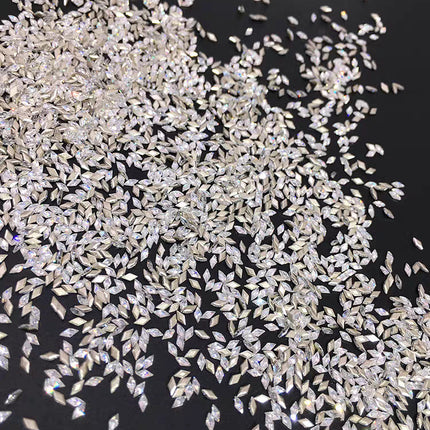1061 Mini 1.5 * 3 rhombus zircon nail diamond, small flat bottom micro zirconium horse eye nail jewelry for press on nails