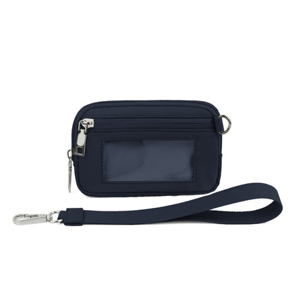 Transparent PVC Large Card Bag – Wrist Bag with Compartments for Bank Card & Change Storage, Portable Wristlet Purse