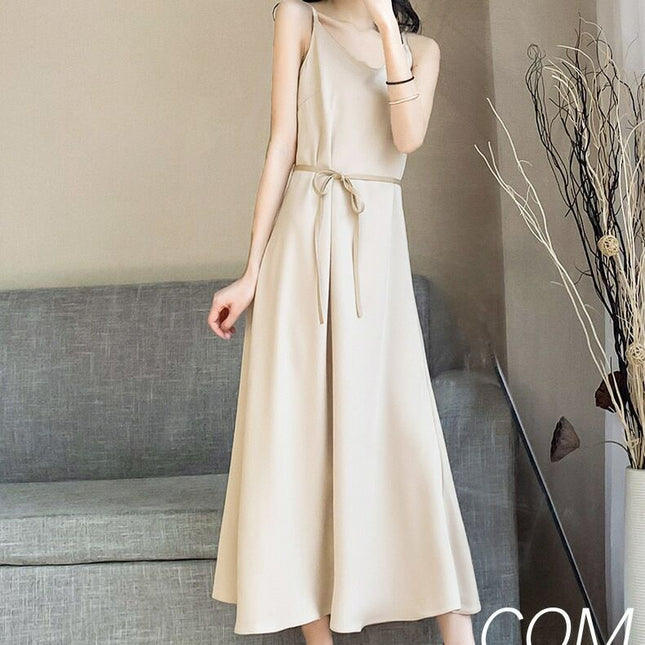 Summer Dresses for Women Sleeveless Loose Sling Maxi Dresses Casual Plain Cami Long Dress - Dashing Nova