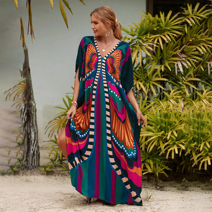 Bohemian Beach Robe ¨C Sexy Loose-Fit Bikini Cover-Up, Vacation Sun Protection Kimono