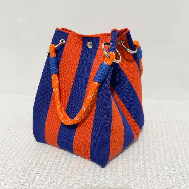 Woven Bucket Bag – Fashion Knit Handbag, Lucky Drawstring Shoulder Purse, Women’s Vacation Tote