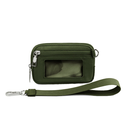 Transparent PVC Large Card Bag – Wrist Bag with Compartments for Bank Card & Change Storage, Portable Wristlet Purse