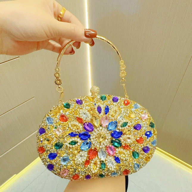 Clutch Purses for Women Evening Bag Nude Purse Luxury Handbag Bride Wallet Glitter Multicolor Rhinestone Bags M4669-285W117 - Dashing Nova