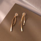 [437] Matte gold lines, mosquito coil disc ear clips