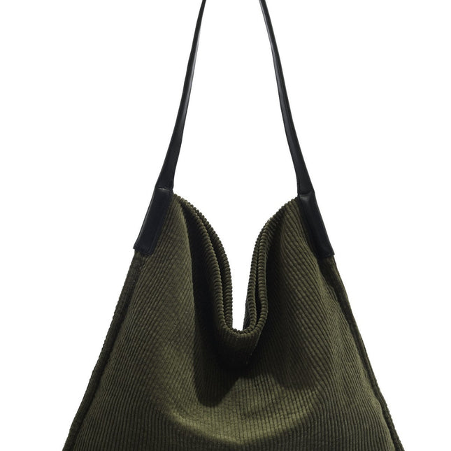 Corduroy large capacity hobo bag, tote bag women, casual commuting shoulder bag large, Dashing Nova
