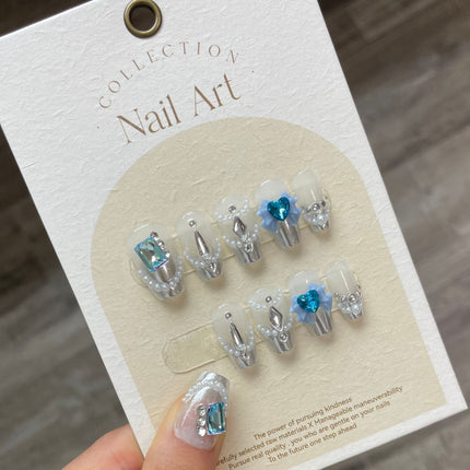 1022- Handmade press on nails fake nails removable