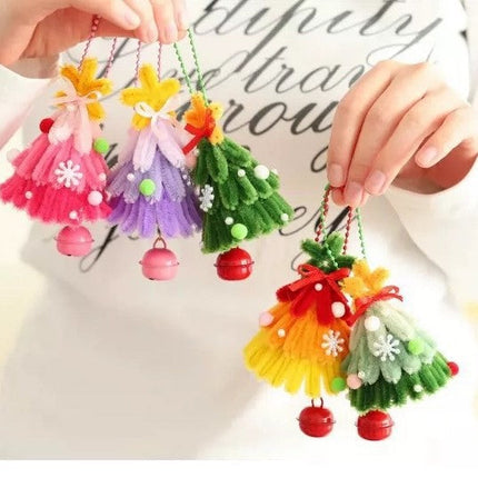 Christmas tree twist stick DIY handmade wind chime car hanging door hanging decoration pendant shopping mall activities