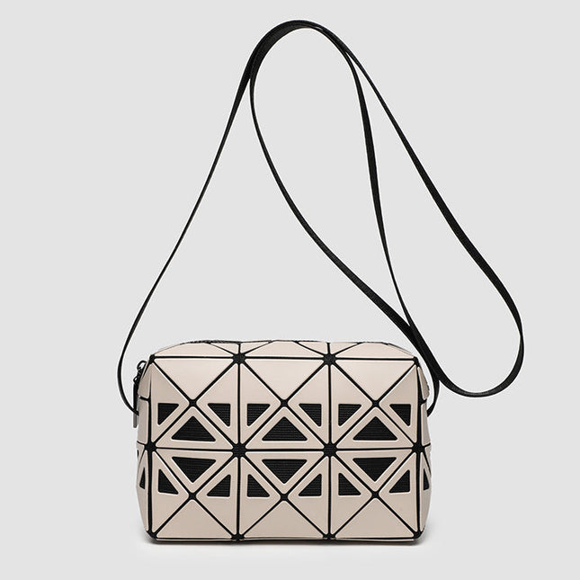 Fashion mini square box, hollow geometric design splicing crossbody bag, fashion commuter shoulder Crossbody bag, small square purse - Dashing Nova