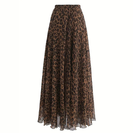 Leopard Print Skirt & Black Top Set