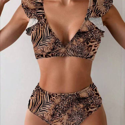Women's Printed High Waist Bikini Two Piece Sexy Separate Swimwear