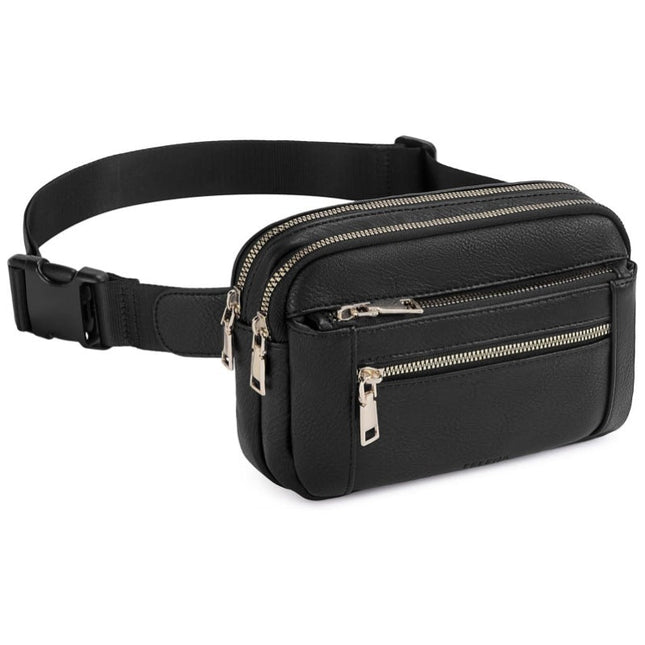 Versatile PU Splicing Fanny Pack – Crossbody Breast Bag, Waist Bag for Travel & Sports, Chest Purse, Belt Bag with Multiple Uses - Dashing Nova