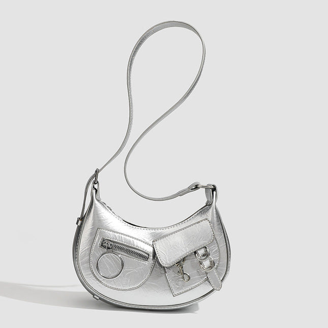 Design Stylish Retro Small Crossbody Bag - Versatile Punk Crescent Bag for Everyday Use - Dashing Nova