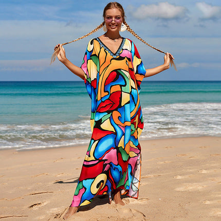 Bohemian Beach Robe ¨C Sexy Loose-Fit Bikini Cover-Up, Vacation Sun Protection Kimono