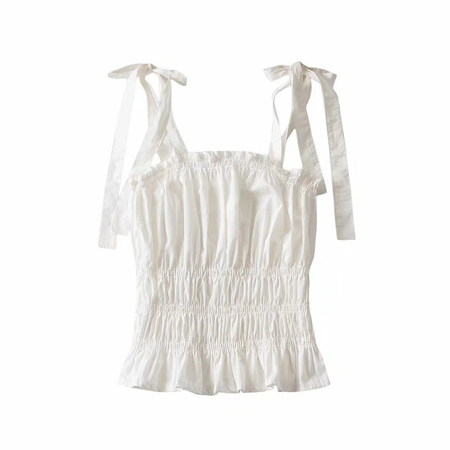 Fashion Elastic Wrinkle Short Sling Women's Sexy Camisole - Dashing Nova