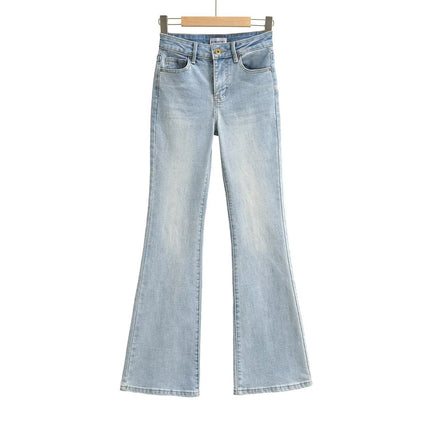 Women's Light Blue High Waist Slim Fit Bootcut Jeans