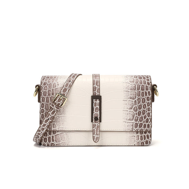 2025 Gradual Change Snakeskin Pattern Small Square Bag Fashionable Atmosphere Physical Women's Bag Buckle Tide Messenger Bag CR21080304 - Dashing Nova