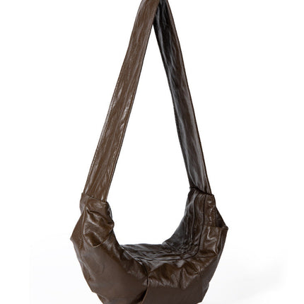 Wide shoulder strap soft leather croissant bag for women, simple and versatile shoulder Crossbody bag, small shoulder bag for women