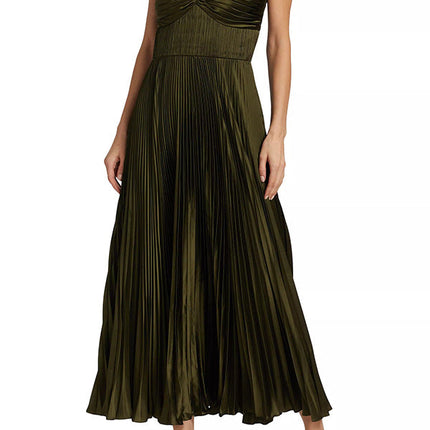 Satin Pleated Tube Dress
