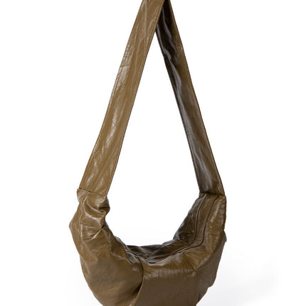 Wide shoulder strap soft leather croissant bag for women, simple and versatile shoulder Crossbody bag, small shoulder bag for women