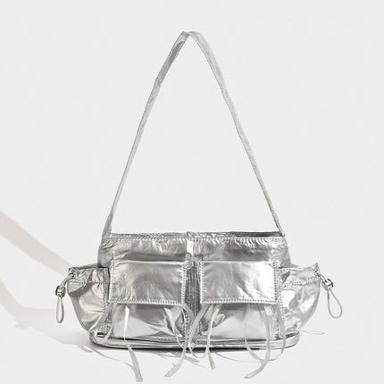 Summer nylon texture portable shoulder bag, casual shoulder bag, hobo shoulder bag, top handle shoulder purse
