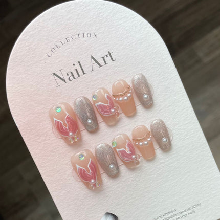 1022- Handmade press on nails fake nails removable