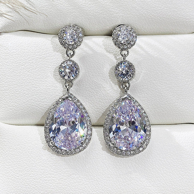 Statement Teardrop Zircon Earrings - Dashing Nova