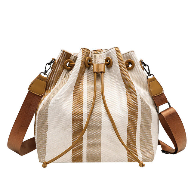 Elegant Canvas Women's Bags Crossbody – Fashionable Shoulder Bucket Bag, Vintage Small College Portable Tote hobo - Dashing Nova