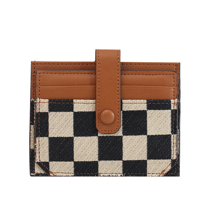 Small card bag female, exquisite high-end compact driver's license card holder, multi-functional canvas ultra-thin card holder