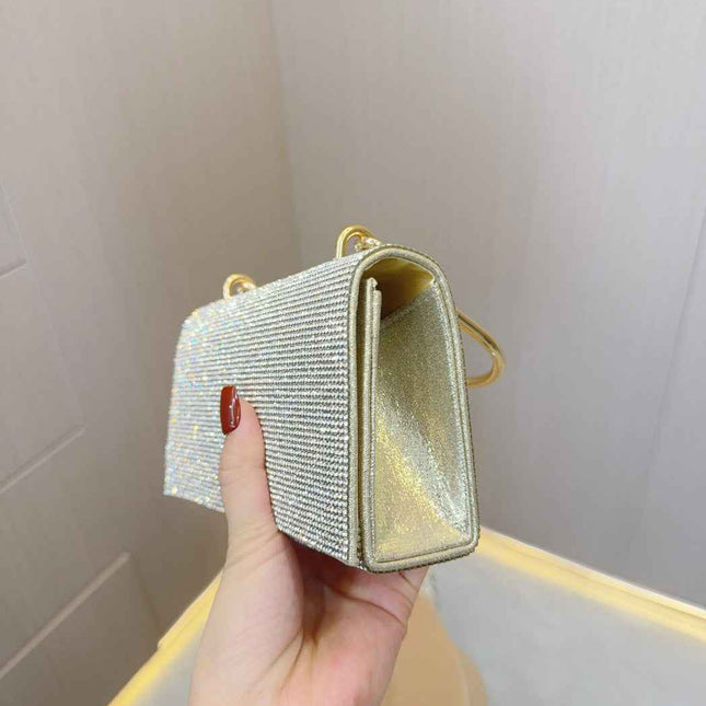 Rhinestone Evening Bag Wedding Birthday Banquet Party Purse Silver Shiny Banquet Clutch Bag Party Prom