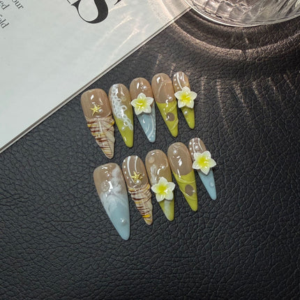 Handcrafted Petals Press on Nails Premium Summer Handcrafted