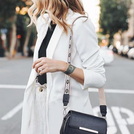 Women's small crossbody bag with flaps, multifunctional small square bag, wide shoulder strap mail carrier women's bag contrasting colors