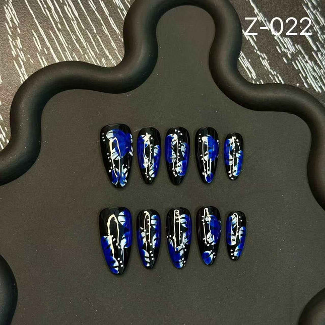 Autumn and winter Press on Nails advanced hand-painted butterfly finished removable nail flakes