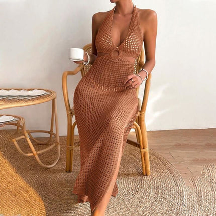 Women¡¯s Summer Sexy Knitted Hollow-Out Beach Cover-Up ¨C Sheer Bikini Kimono, Sun Protection Mesh Dress