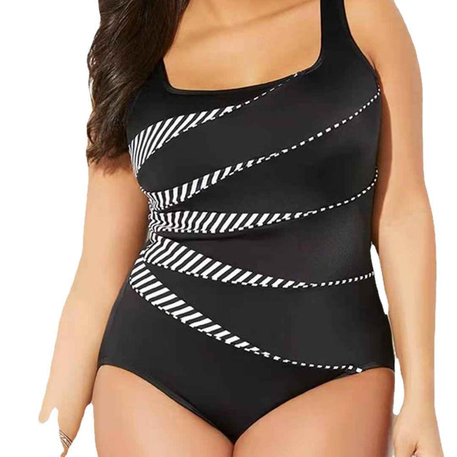 Plus Size One Piece Swimsuit Floral Print Women's Bikini Swimwear