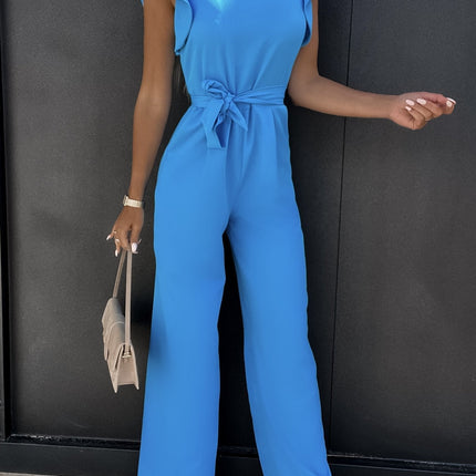 High Waist Commuter Strap-Up Jumpsuit - Summer Wide Leg Streetwear Jumpsuit