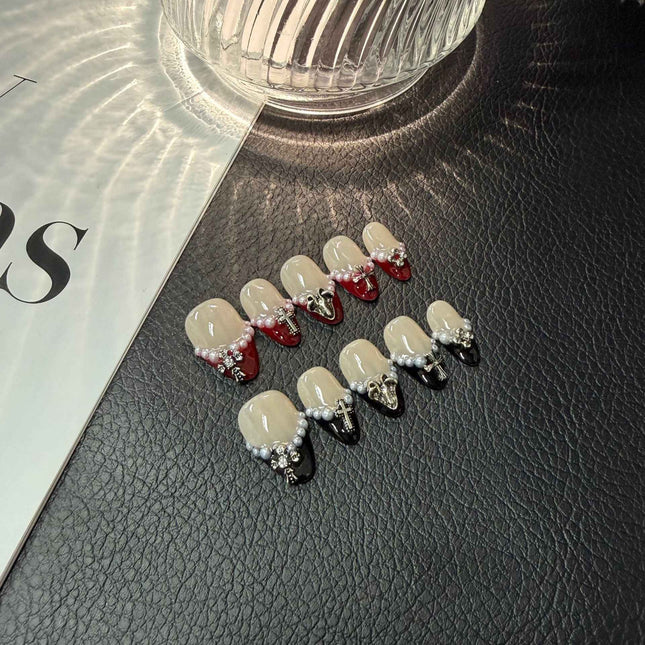 Hottie Punk Short Almond HandmadePress on Nails Wholesale