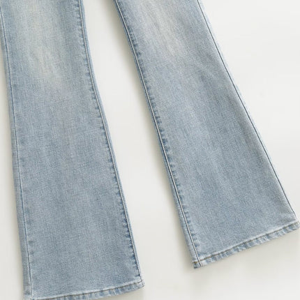 Women's Light Blue High Waist Slim Fit Bootcut Jeans