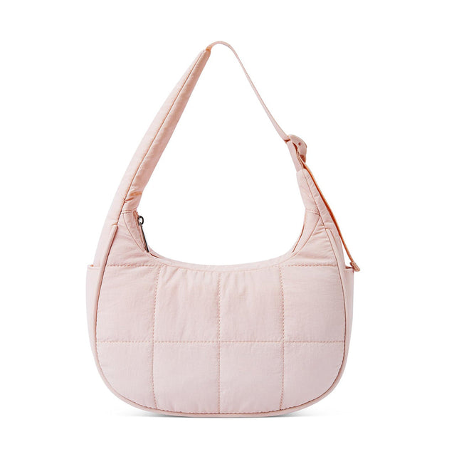 Nylon bag large capacity women's armpit bag, down bag versatile shoulder bag, solid color silk cotton handbag, puffer bag hobo - Dashing Nova