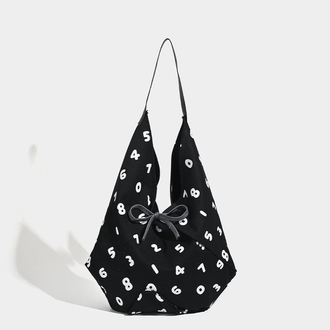 Hobo tote bag, simple digital printed canvas bag, versatile slouchy bag, shoulder bag bag - Dashing Nova