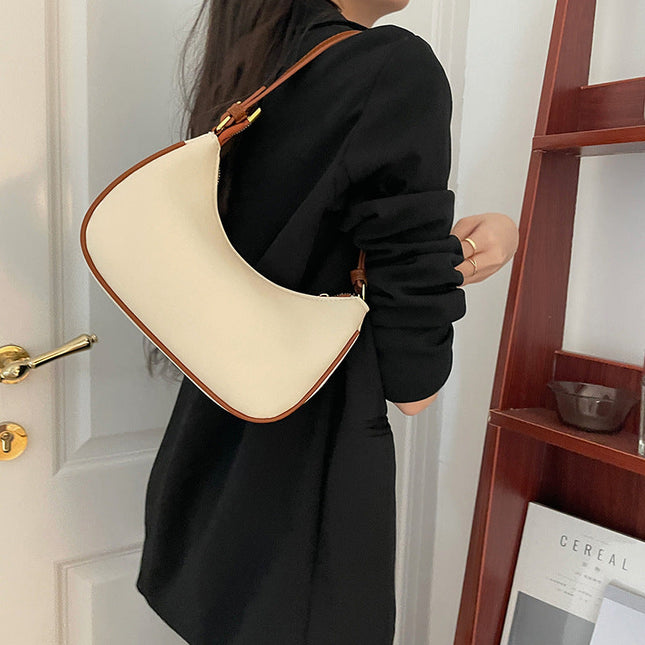 Summer female shoulder bag, contrasting crescent moon bag, small shoulder bag, small hobo purse, saddle bag shoulder handbag - Dashing Nova