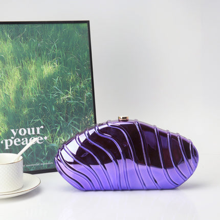 Acrylic Striped Minimalist Chain Banquet Bag, Evening Purse, Evening Bags for Women Formal