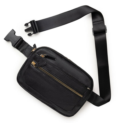 Multifunctional Fashion Fanny Pack – Adjustable Shoulder Strap Travel Breast Bag in Vegan Leather, Ideal Chest Purse for Holiday Sports and Running, Stylish Crossbody Waist Bag for Women
