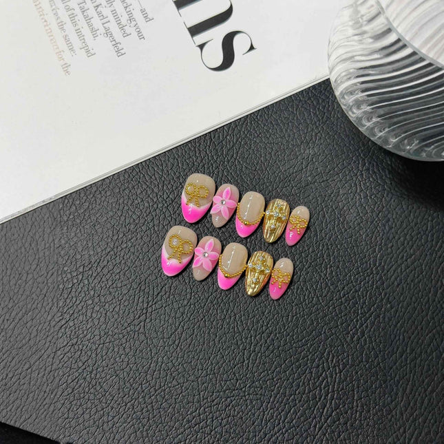 Hot-selling Handcrafted Removable Press on Nails Advanced Sense 3D Engraving