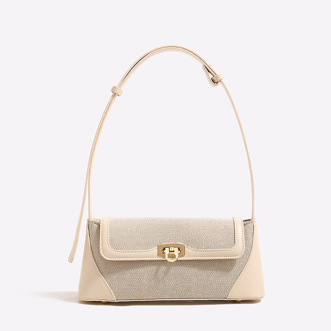 Small shoulder purse, female design retro armpit bag, canvas splicing shoulder crossbody bag - Dashing Nova