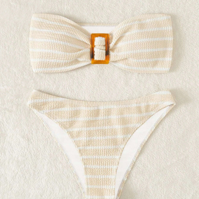 Swimsuit sexy striped tube top bikini swimsuit female bikini