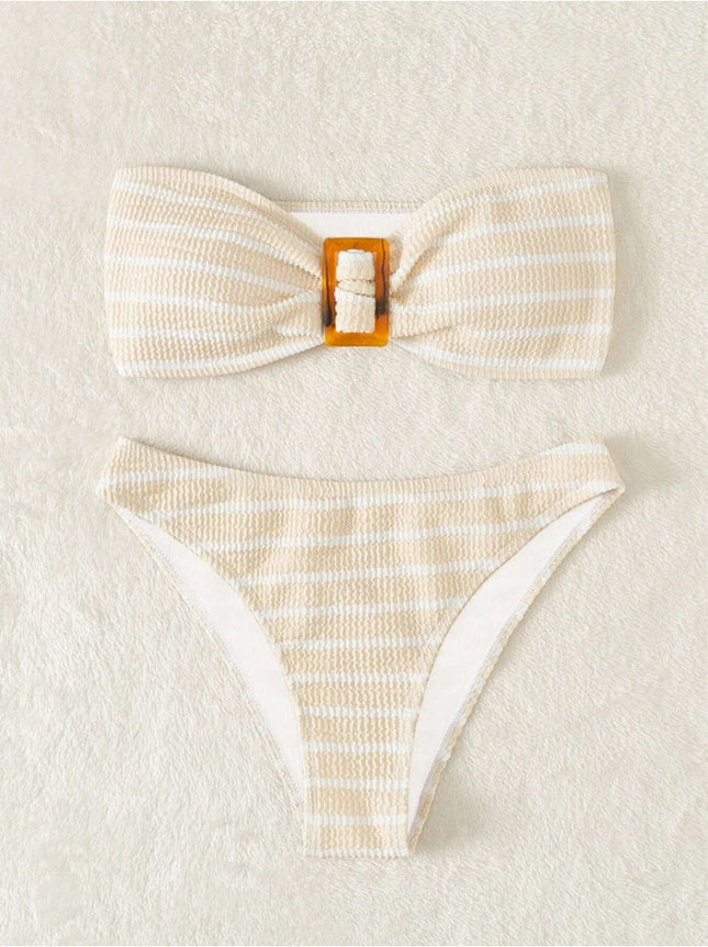 Swimsuit sexy striped tube top bikini swimsuit female bikini