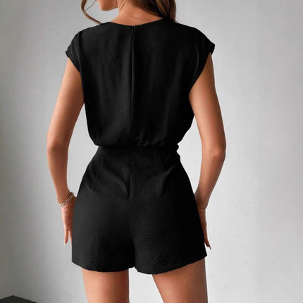Fashion Women's Sleeveless Solid Short Jumpsuit – Minimalist Romper