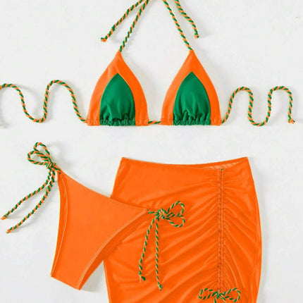 3 Piece Bikini Swimsuit Women's Split Swimsuit Bikini