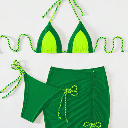 3 Piece Bikini Swimsuit Women's Split Swimsuit Bikini
