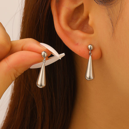Fashion Luxury Minimalist Stainless Steel Water Drop Pendant Necklace Women Dainty Clavicle Chain